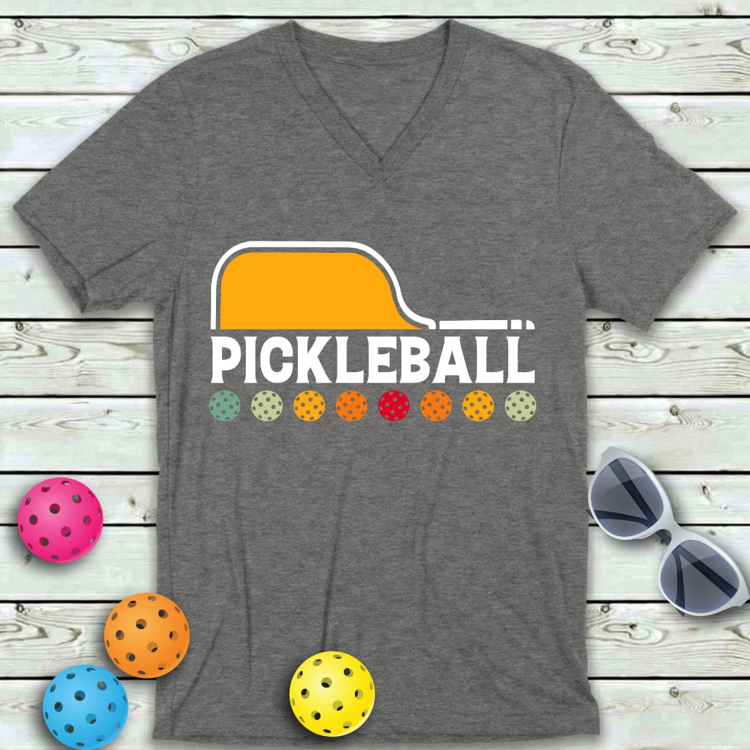 Rainbow Pickleball V-Neck Tee