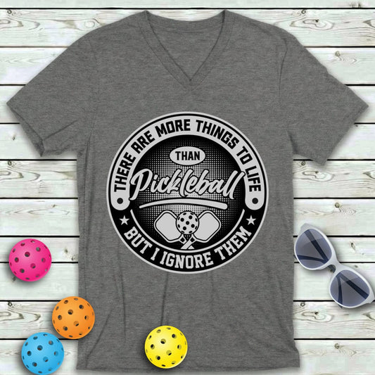 More Things To Life Pickleball V-Neck Tee