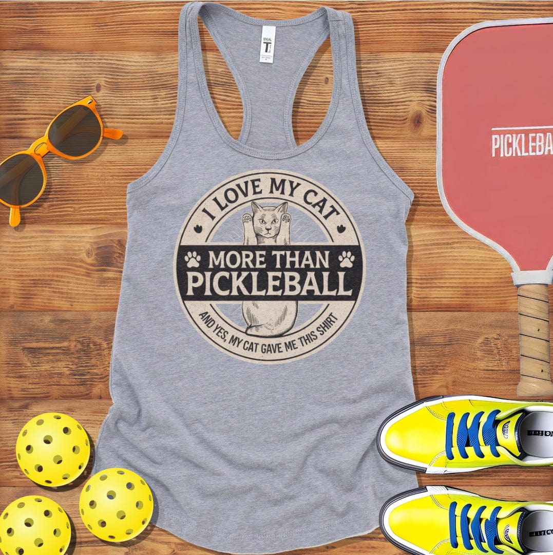 Love My Cat Pickleball Racerback Tank Top