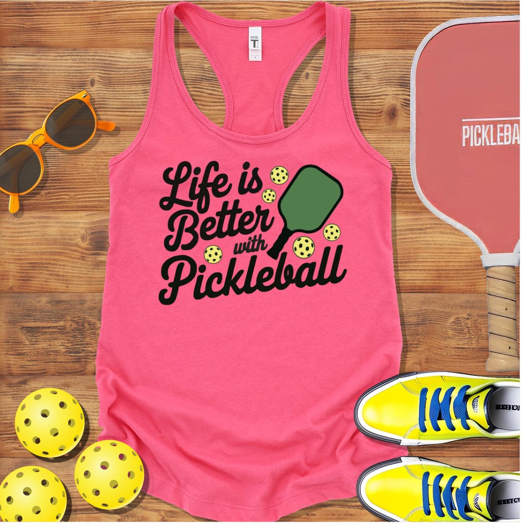 Life Better Pickleball  Racerback Tank Top