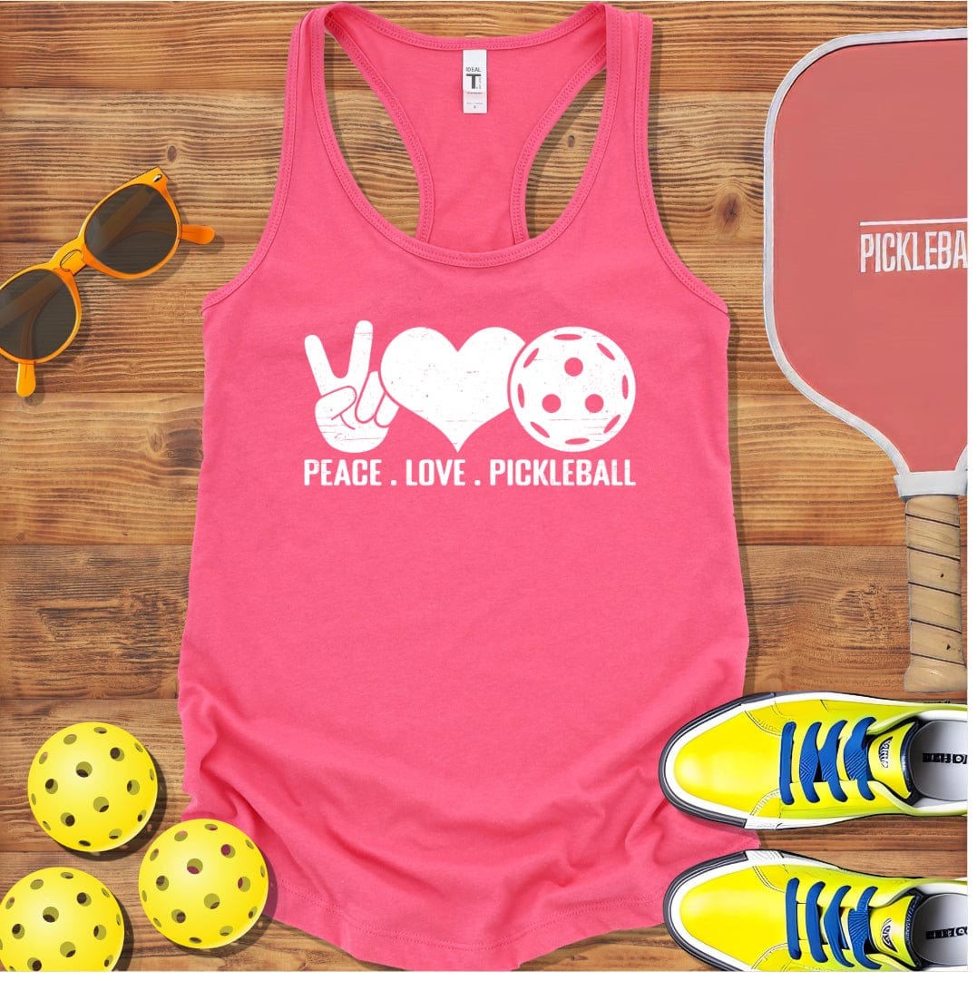 Peace, Love, Pickleball Racerback Tank Top