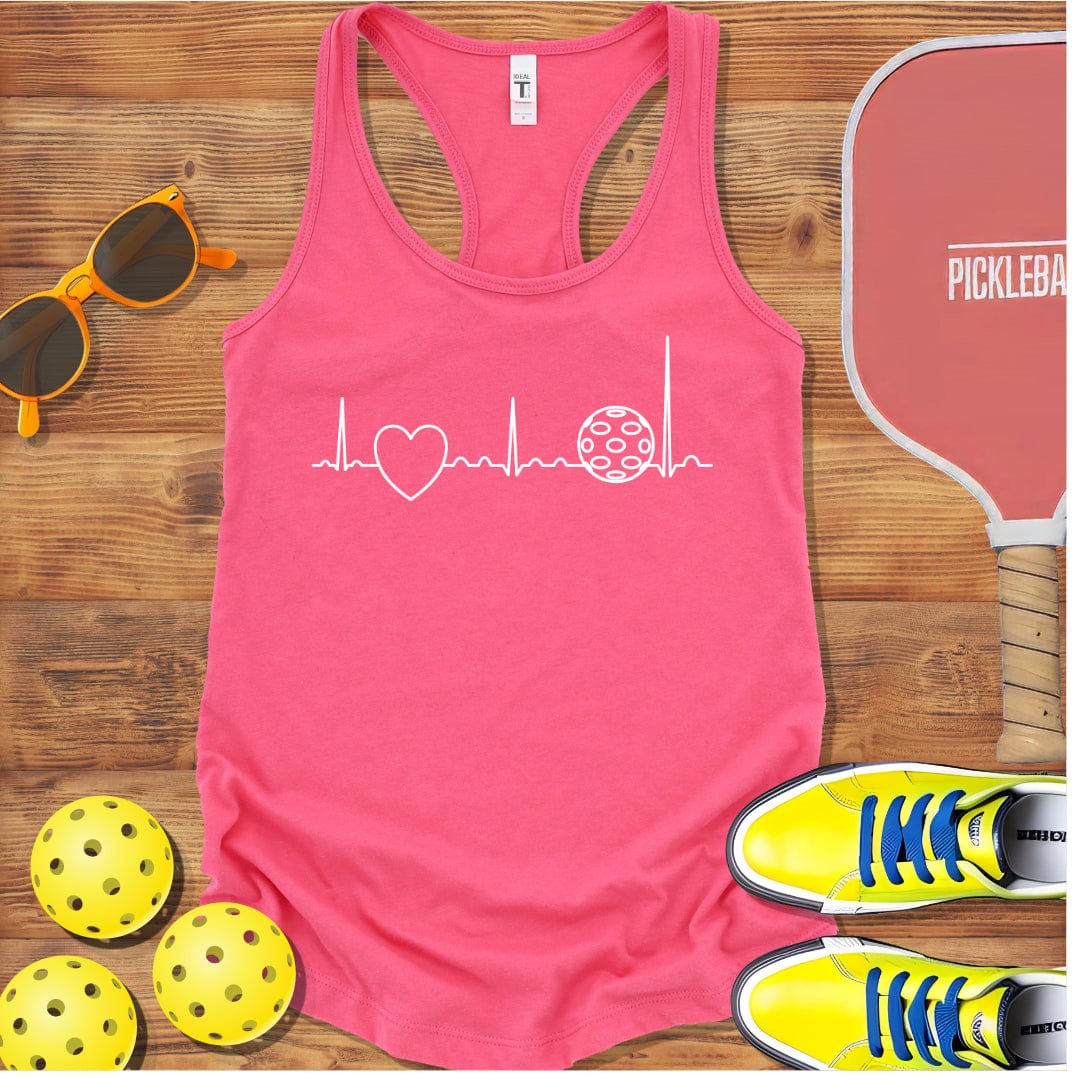 Heartbeat of Loving Pickleball  Racerback Tank Top