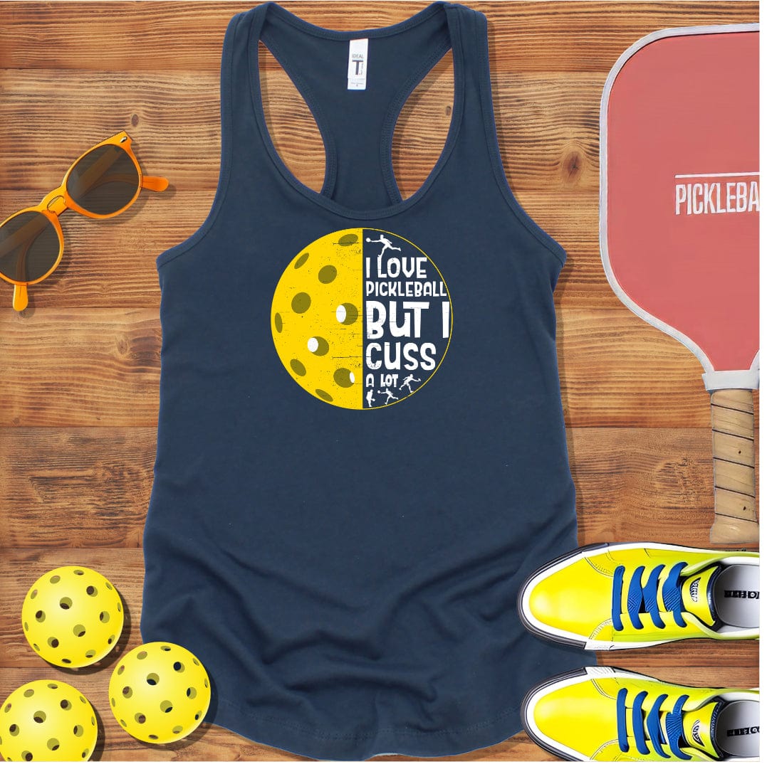 Pickleball and Cussing Racerback Tank Top