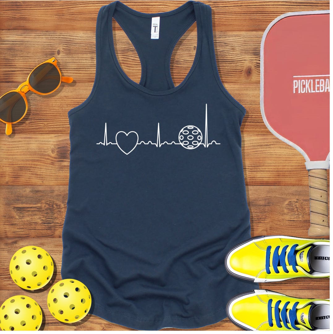 Heartbeat of Loving Pickleball  Racerback Tank Top