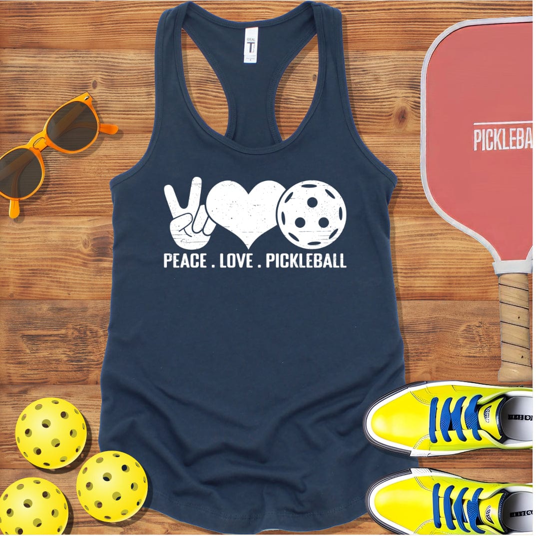 Peace, Love, Pickleball Racerback Tank Top