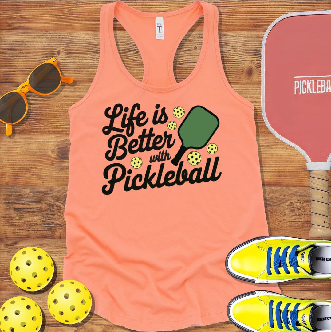 Life Better Pickleball  Racerback Tank Top