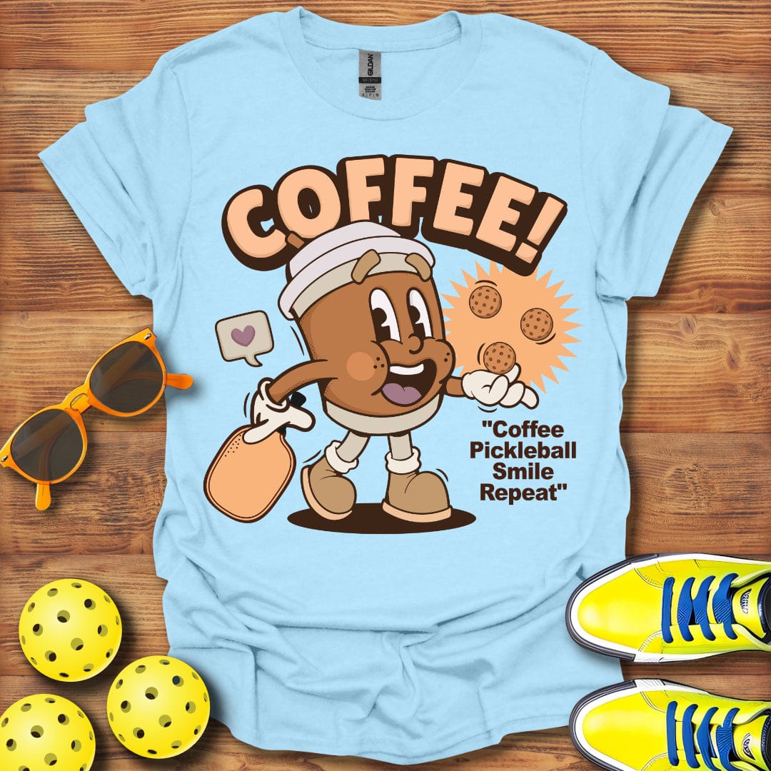 Coffee Pickleball Smile Repeat T-Shirt