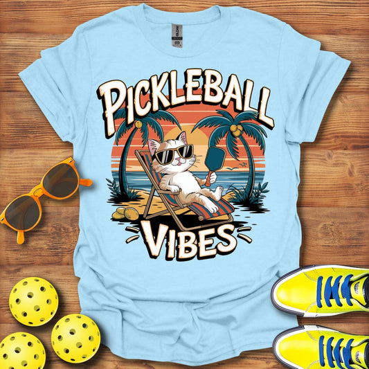 Cat Tropical Pickleball  Vibes T-Shirt