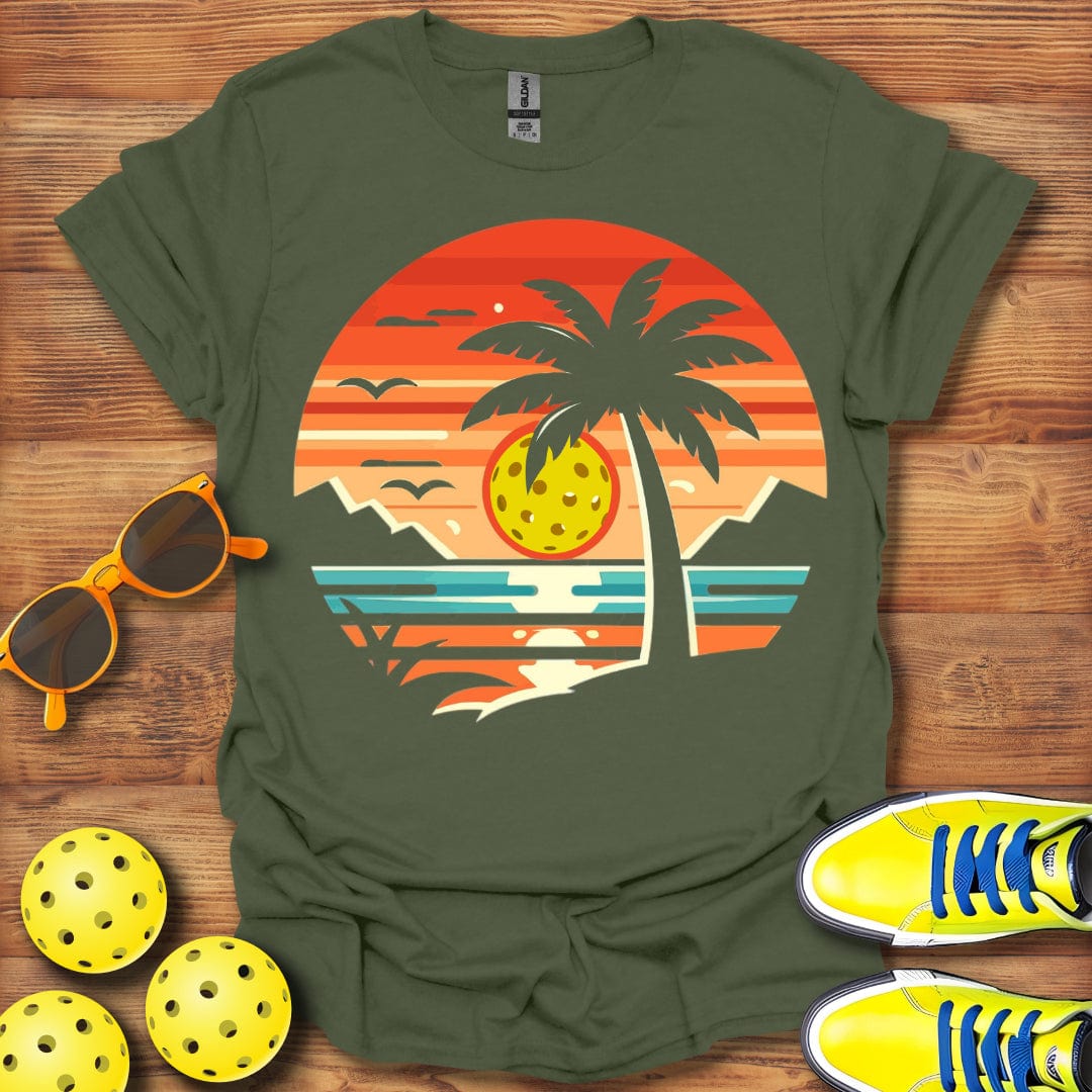 Pickleball Tropical Sunset T-Shirt
