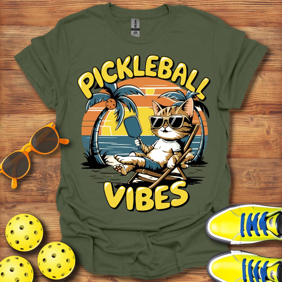 Pickleball Vibes Cat T-Shirt