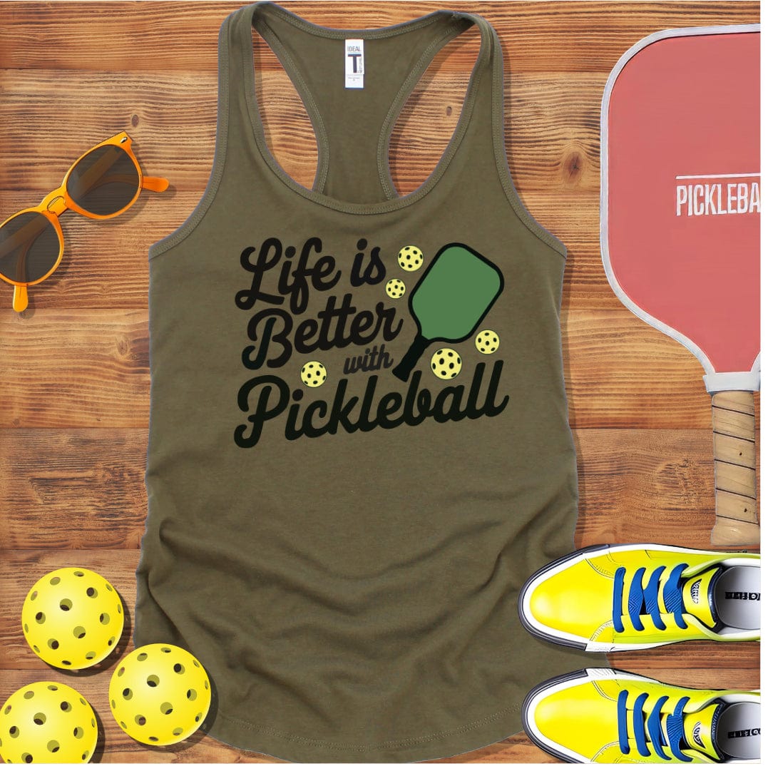 Life Better Pickleball  Racerback Tank Top
