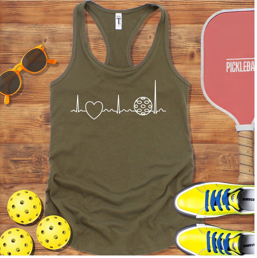 Heartbeat of Loving Pickleball  Racerback Tank Top