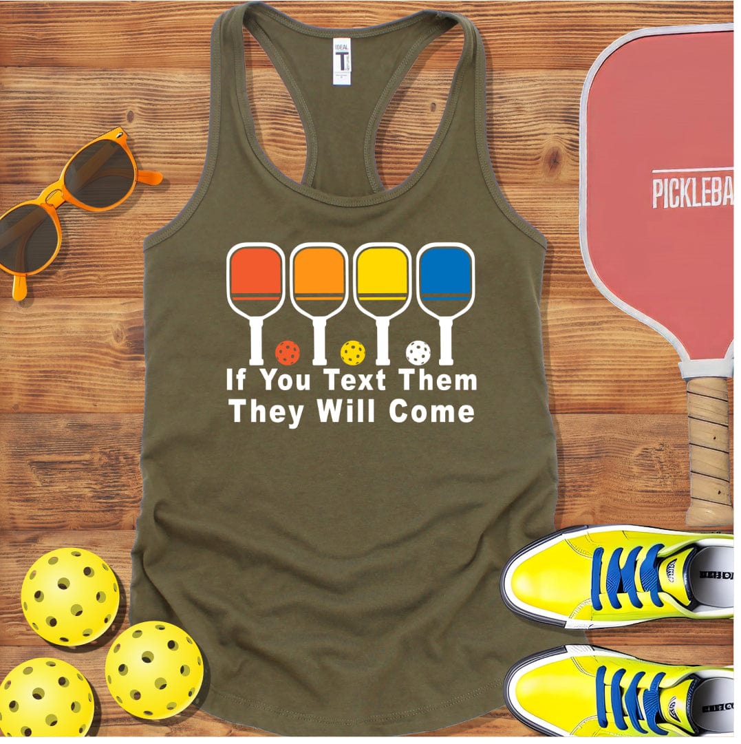Text Them Pickleball Racerback Tank Top