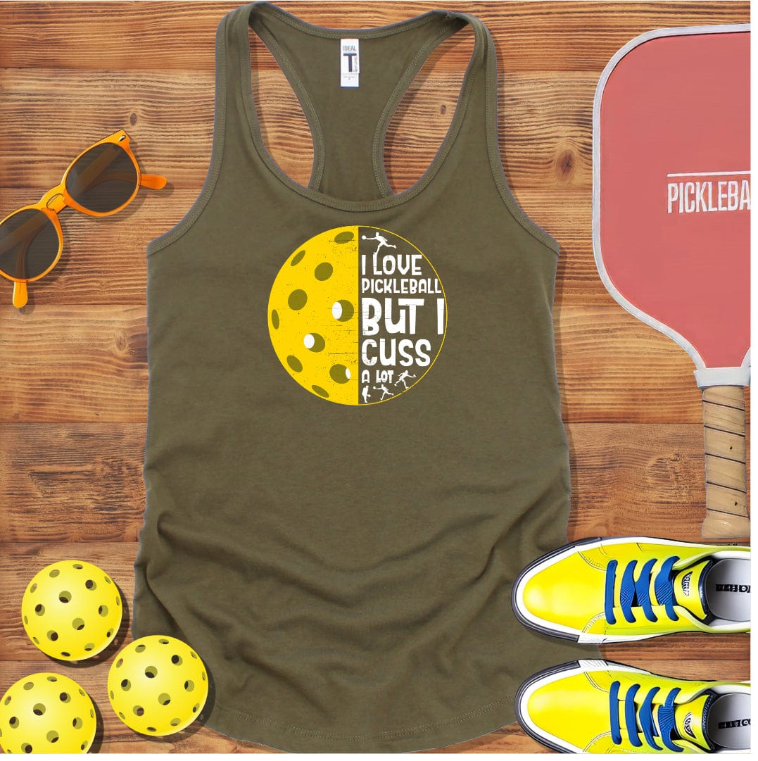 Pickleball and Cussing Racerback Tank Top