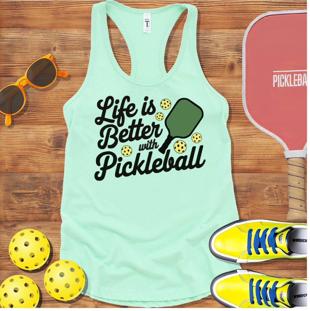 Life Better Pickleball  Racerback Tank Top
