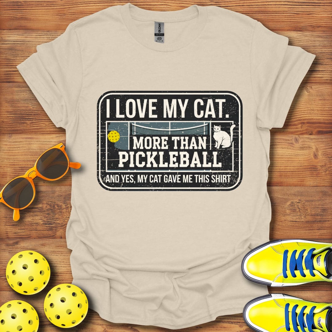 Distressed Cat Pickleball T-Shirt
