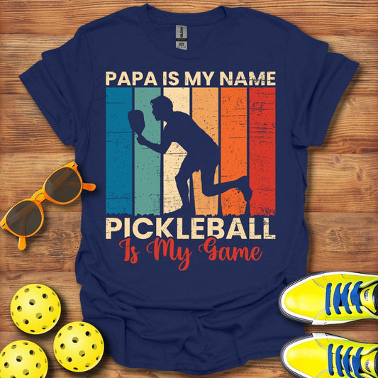 Papa Name Pickleball  Game T-Shirt