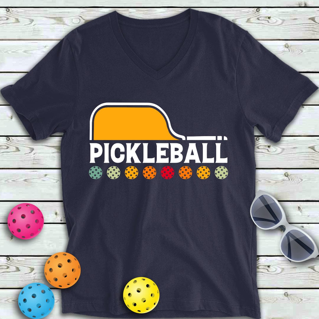 Rainbow Pickleball V-Neck Tee