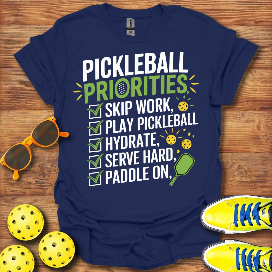 Pickleball Priorities Checkbox T-Shirt