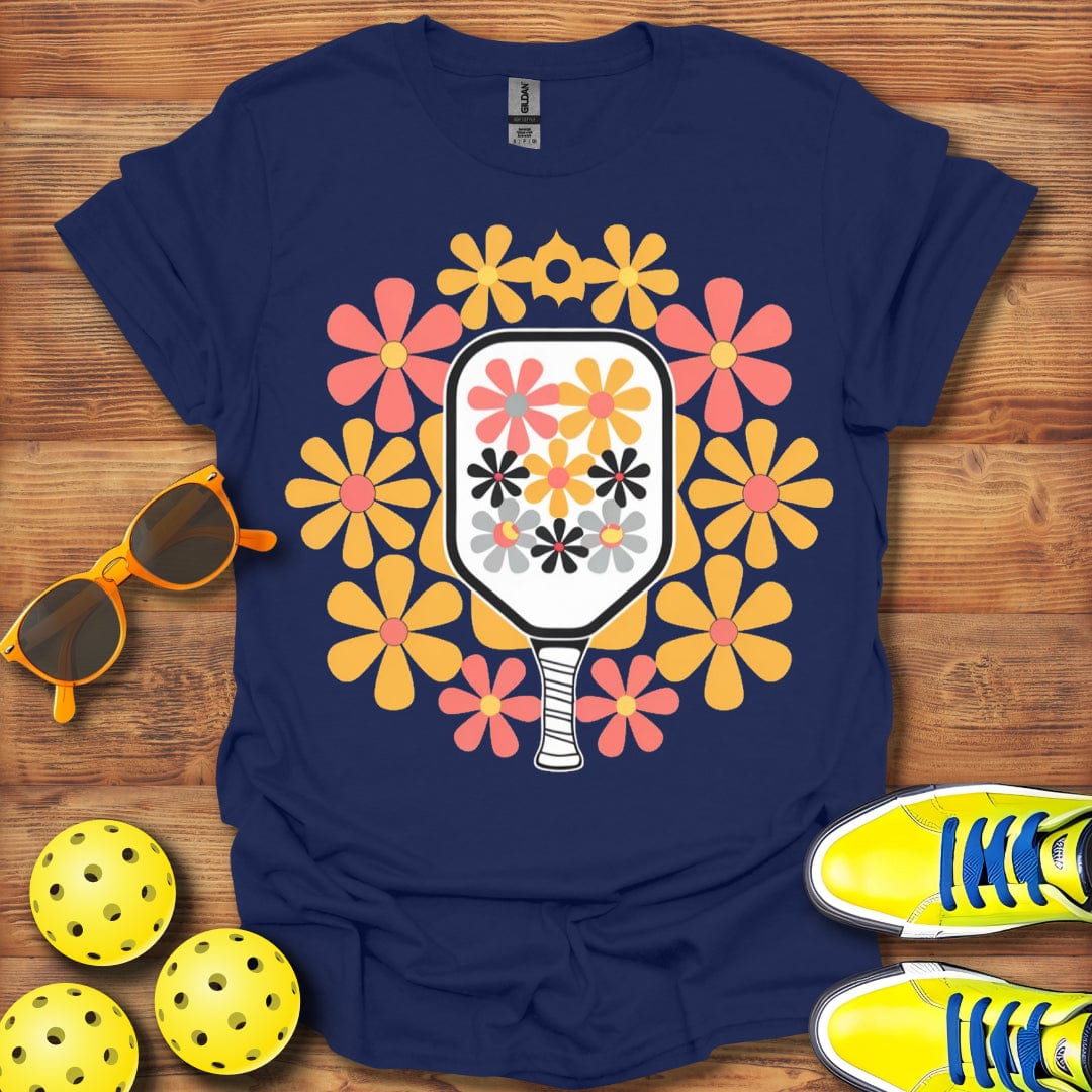 60's - 70's Flower Pickleball  T-Shirt