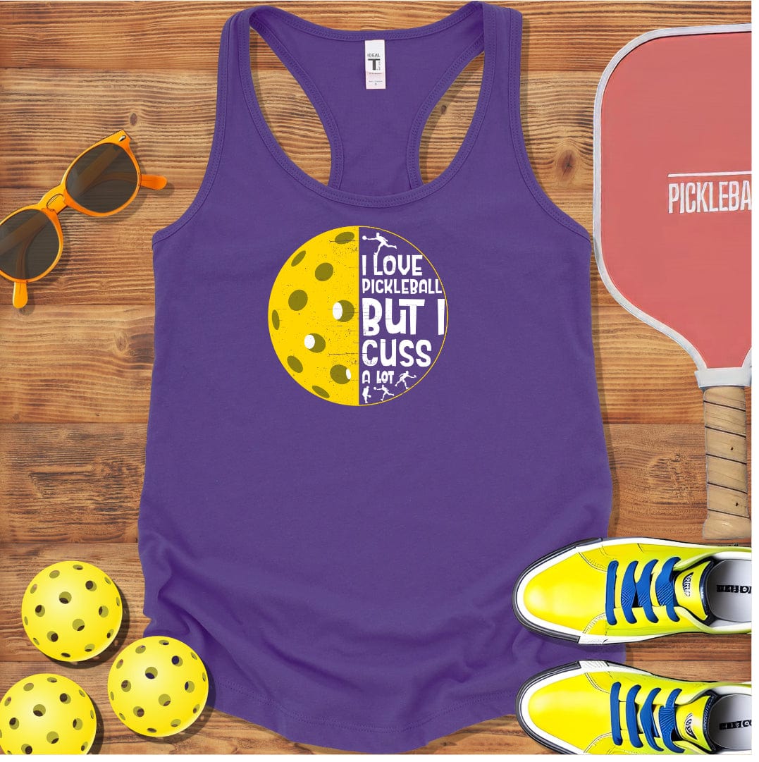 Pickleball and Cussing Racerback Tank Top