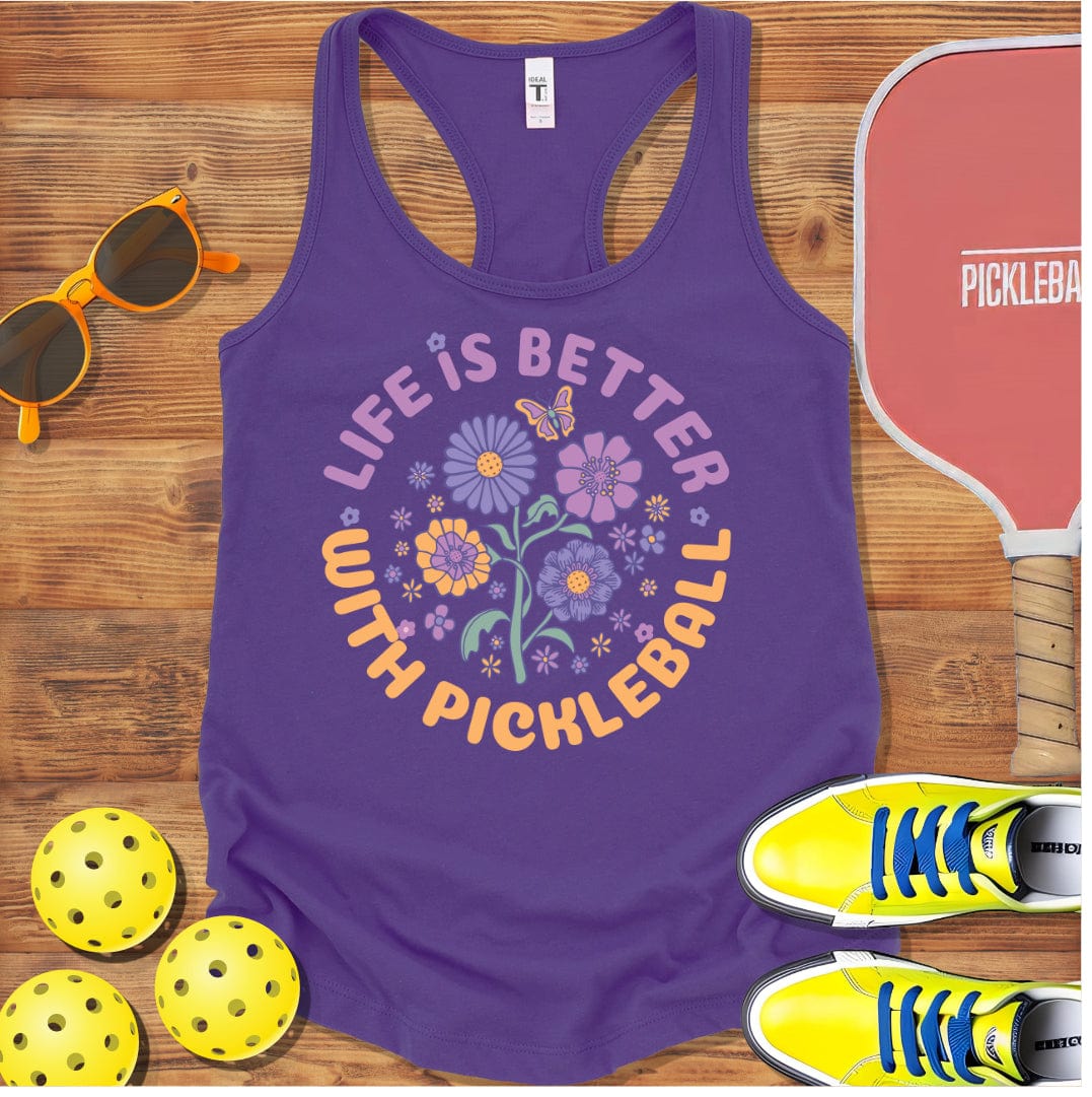Life is Better Pickleball Racerback Tank Top