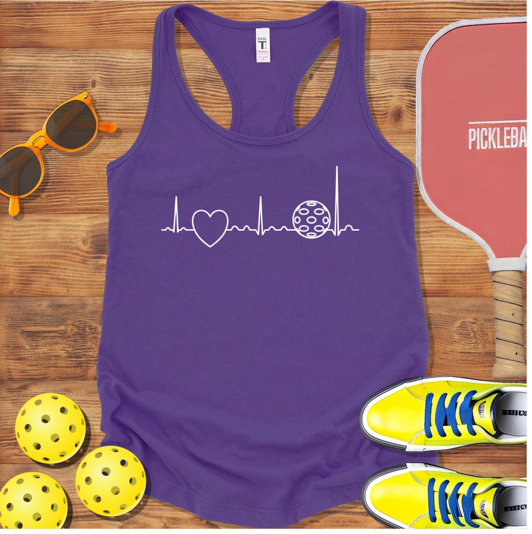 Heartbeat of Loving Pickleball  Racerback Tank Top