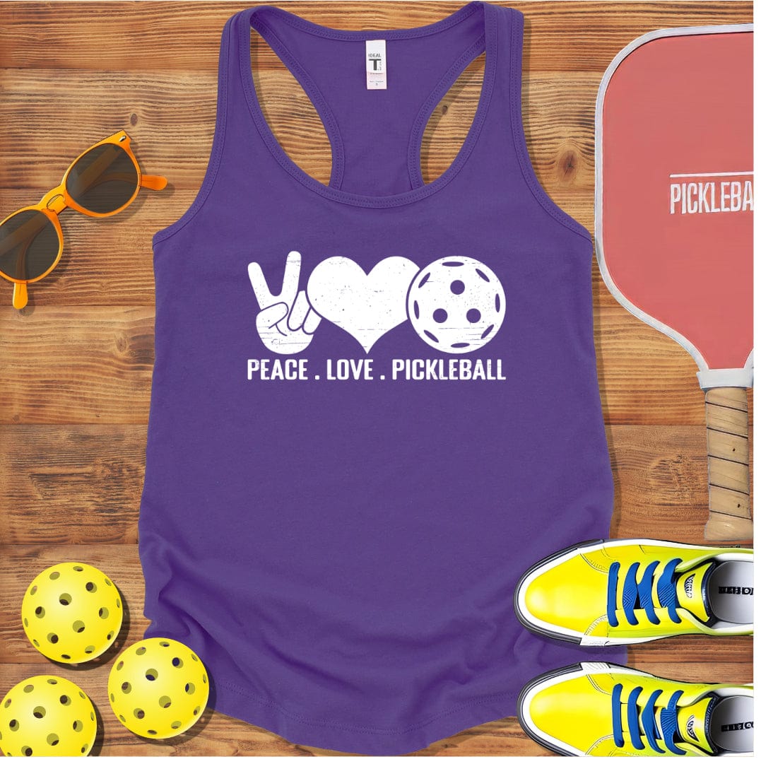 Peace, Love, Pickleball Racerback Tank Top