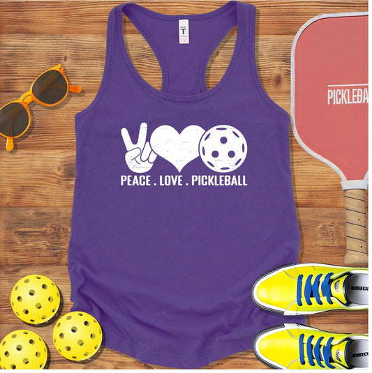 Peace, Love, Pickleball Racerback Tank Top