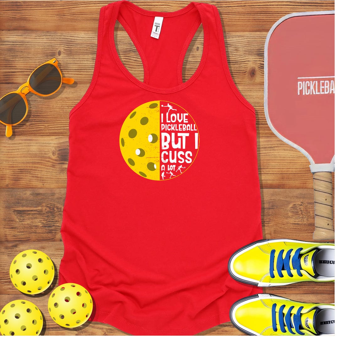 Pickleball and Cussing Racerback Tank Top