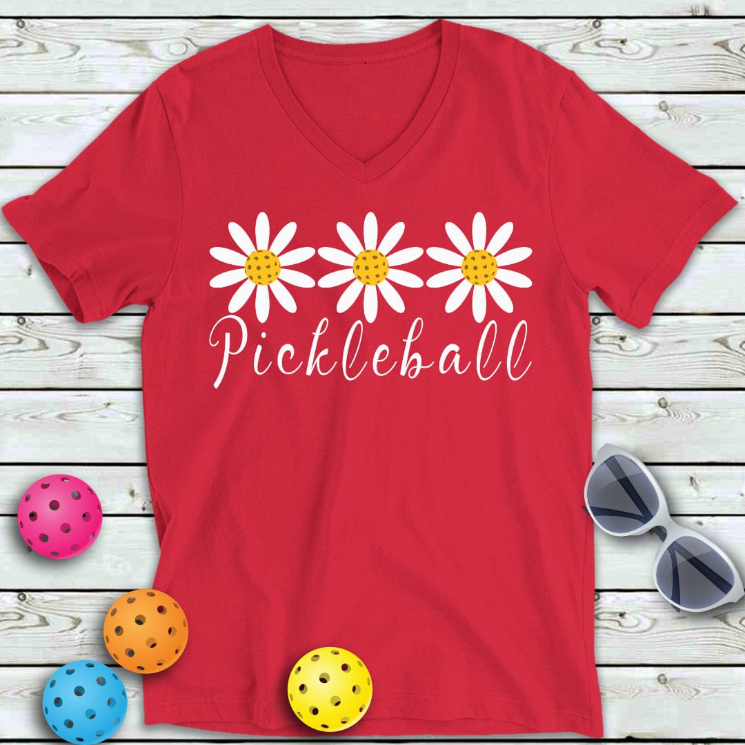 Daisy Pickleball Unisex V-Neck Tee