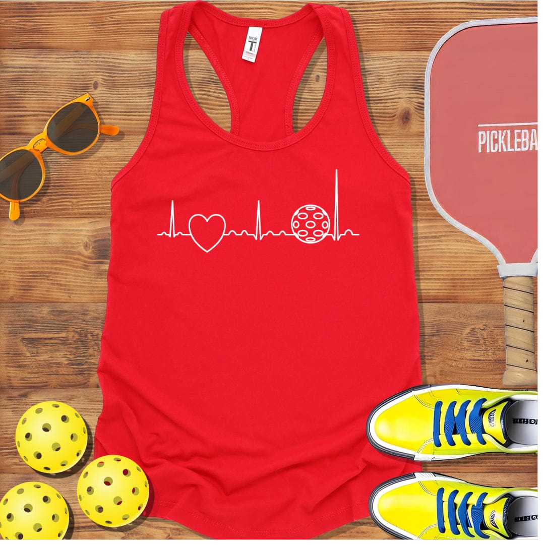 Heartbeat of Loving Pickleball  Racerback Tank Top