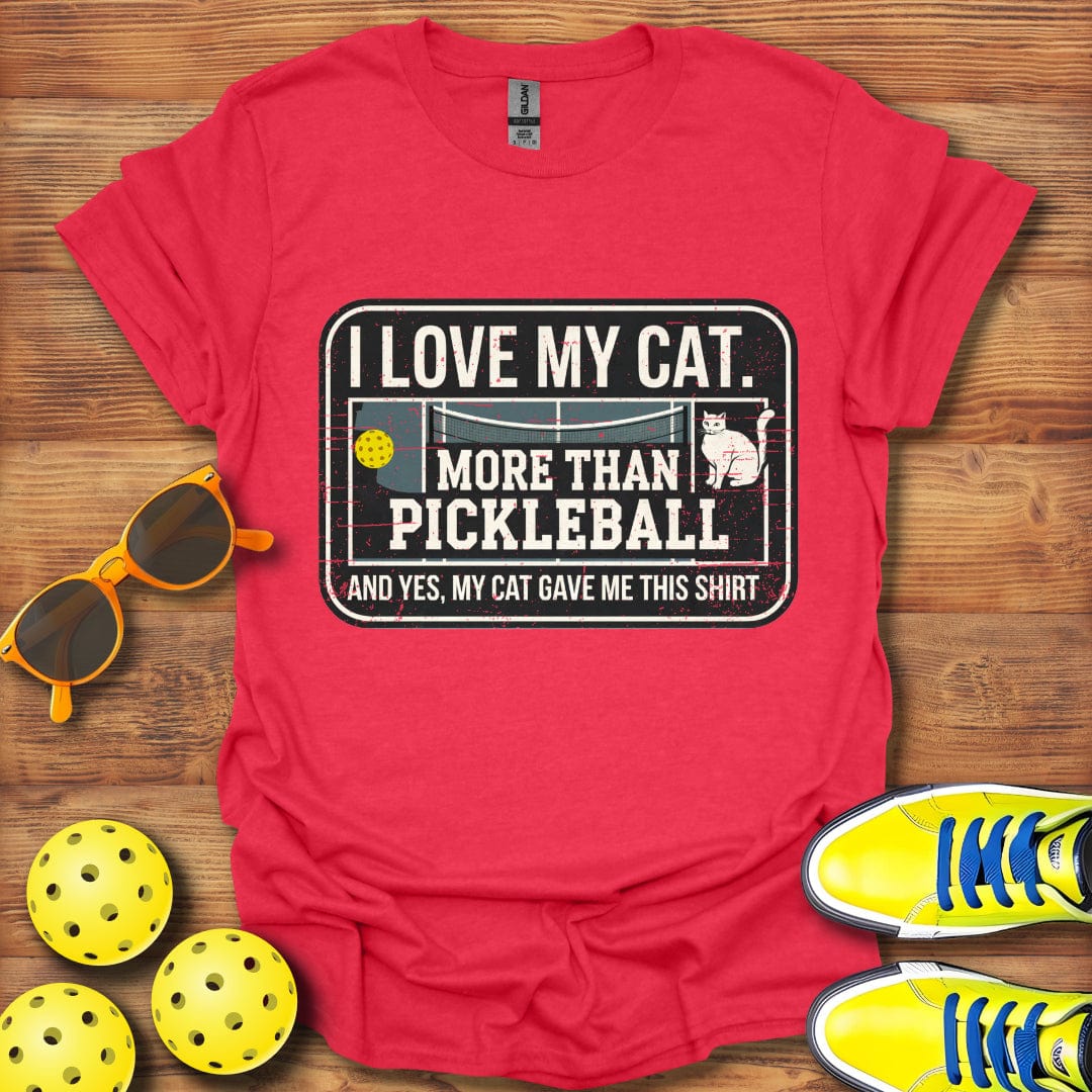 Distressed Cat Pickleball T-Shirt