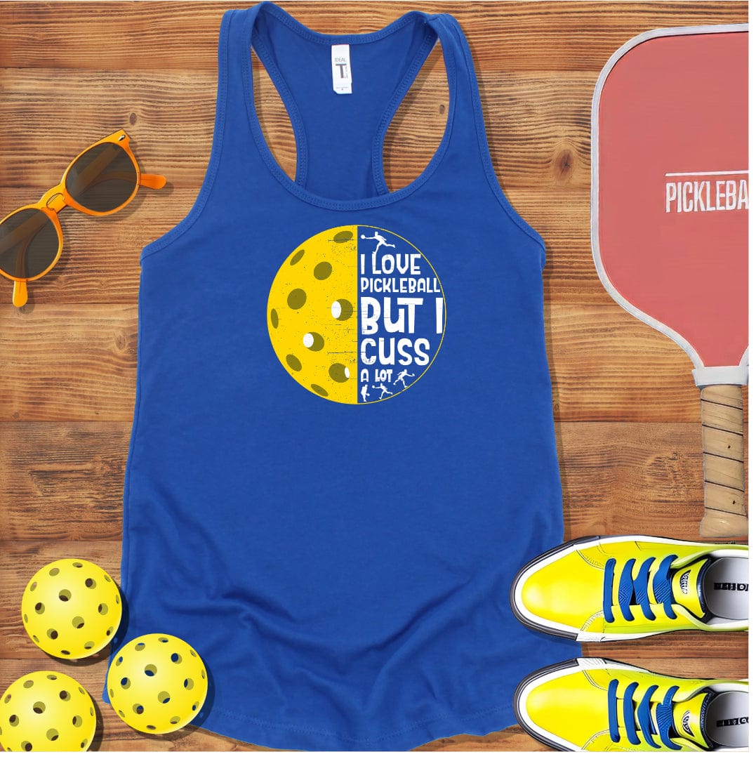Pickleball and Cussing Racerback Tank Top
