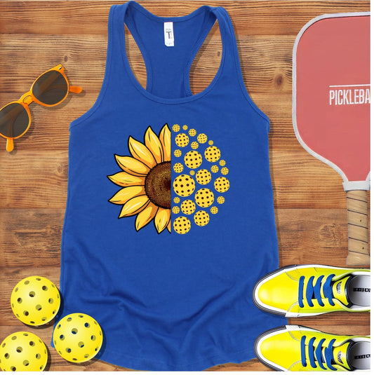 Sunflower Flower Pickleball Racerback Tank Top