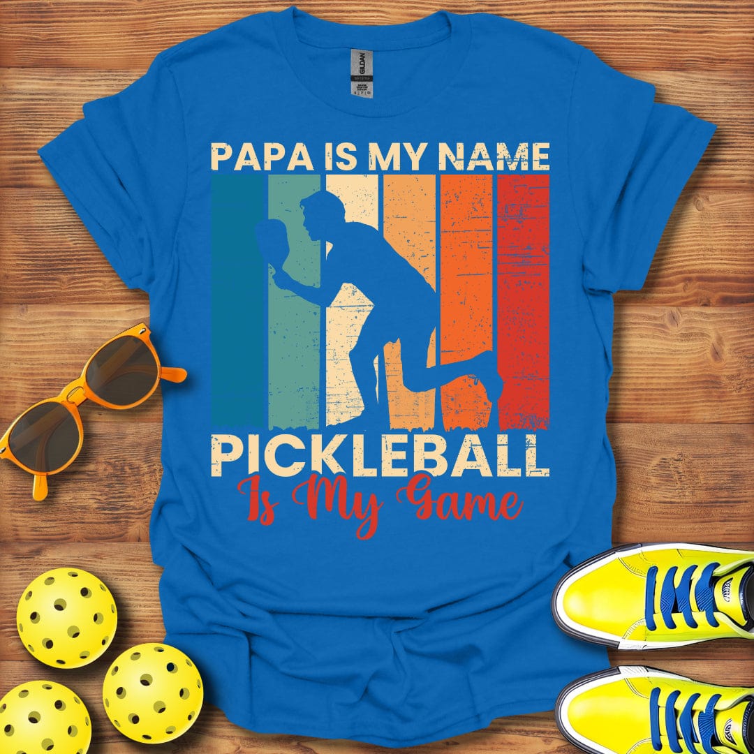 Papa Name Pickleball  Game T-Shirt