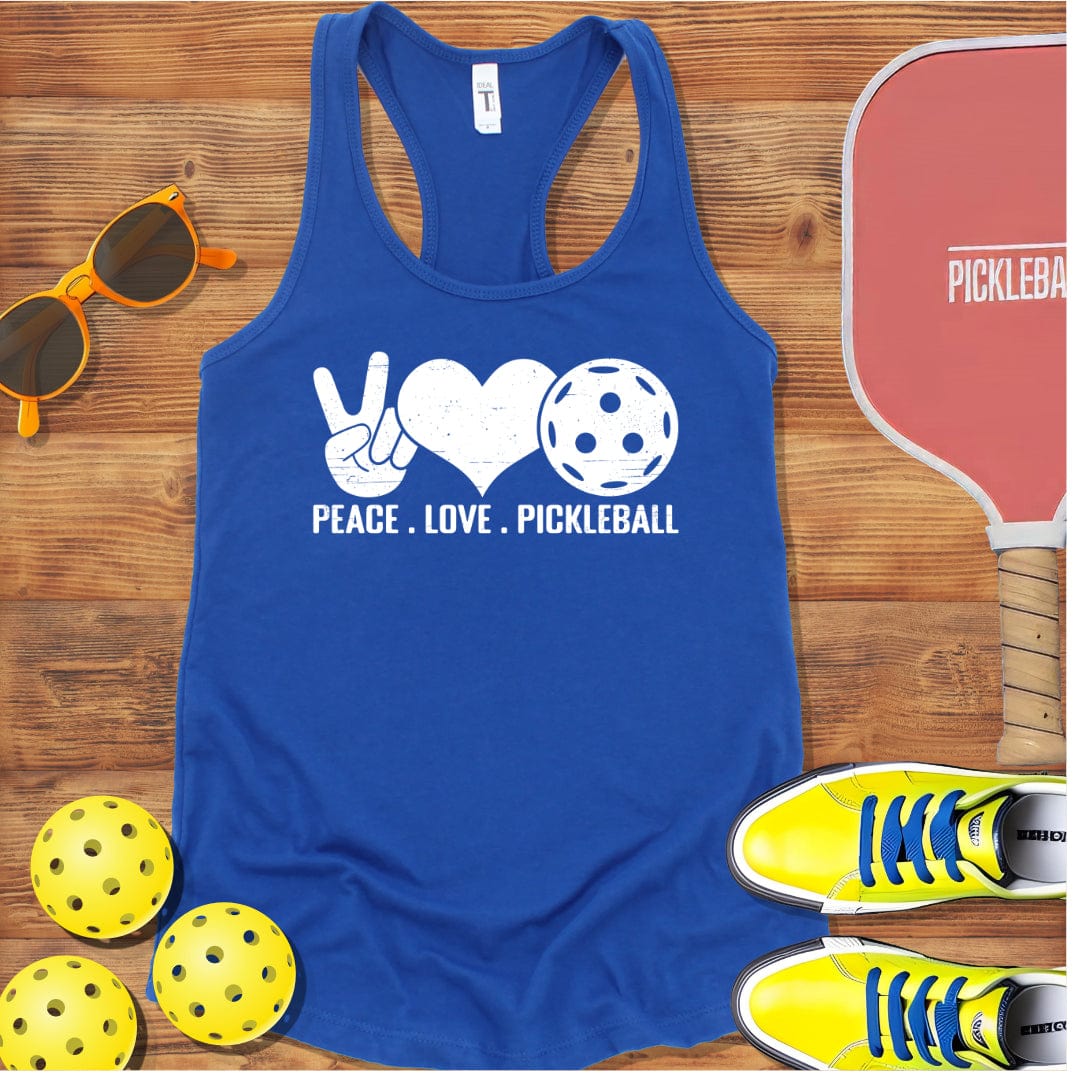 Peace, Love, Pickleball Racerback Tank Top