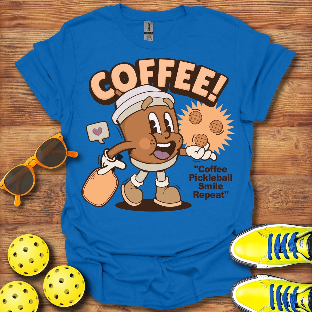 Coffee Pickleball Smile Repeat T-Shirt
