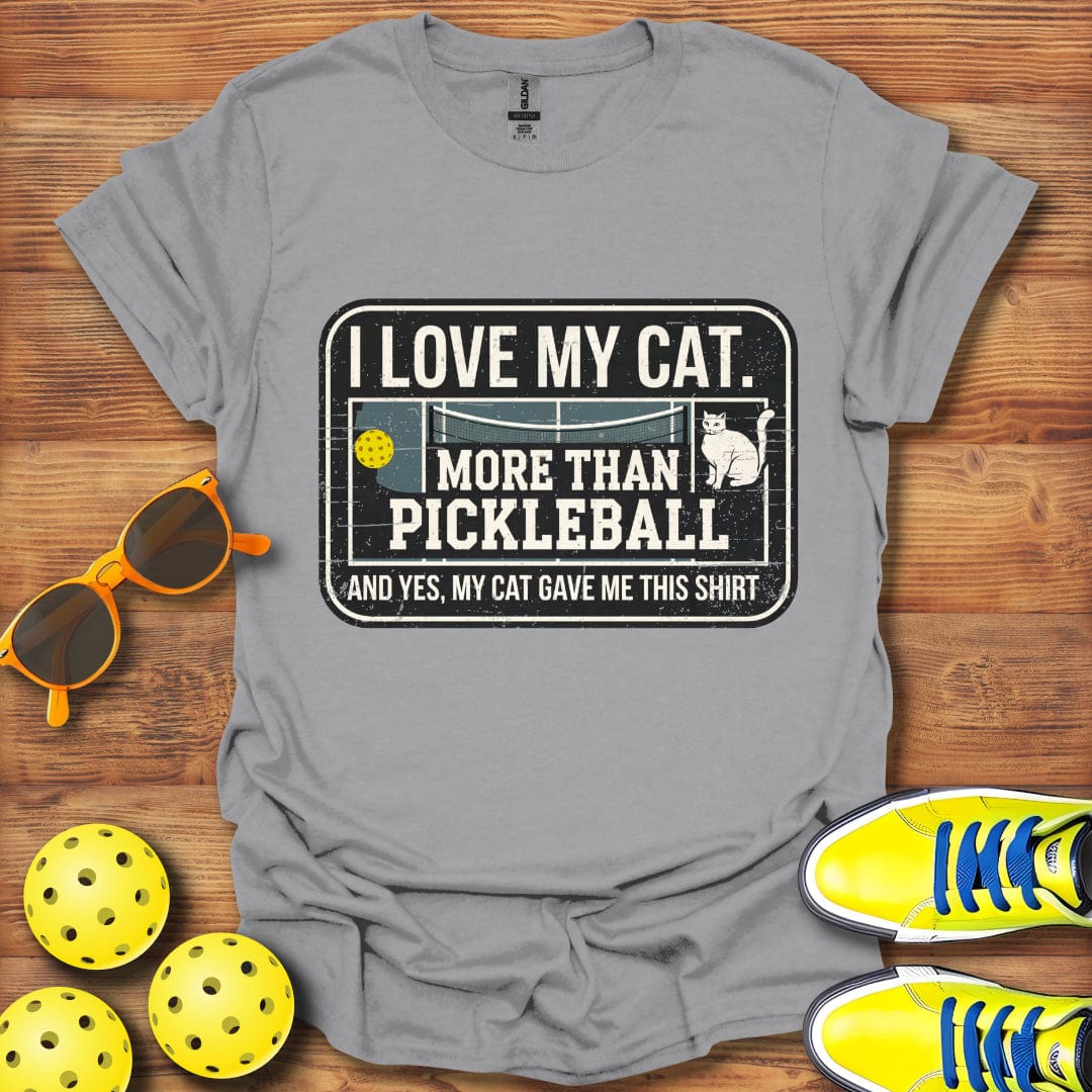 Distressed Cat Pickleball T-Shirt