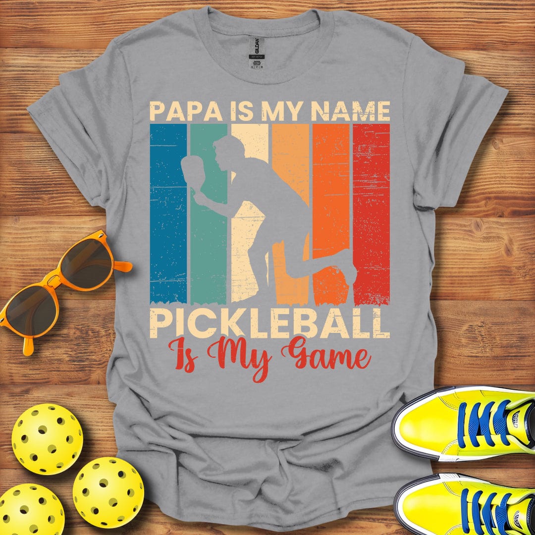 Papa Name Pickleball  Game T-Shirt