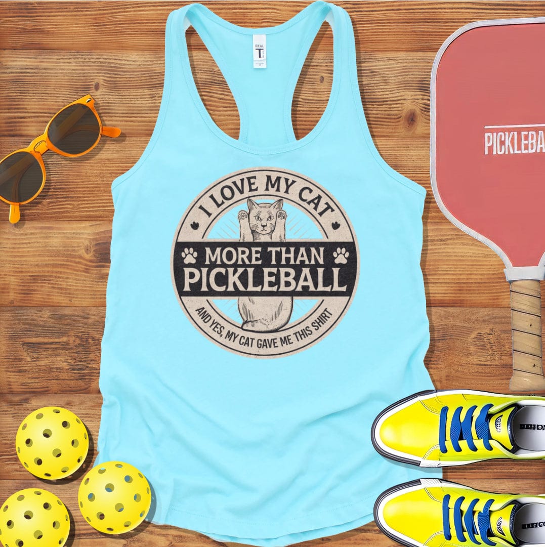 Love My Cat Pickleball Racerback Tank Top