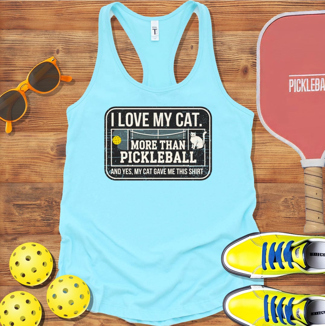 Cat Love Pickleball  Racerback Tank Top