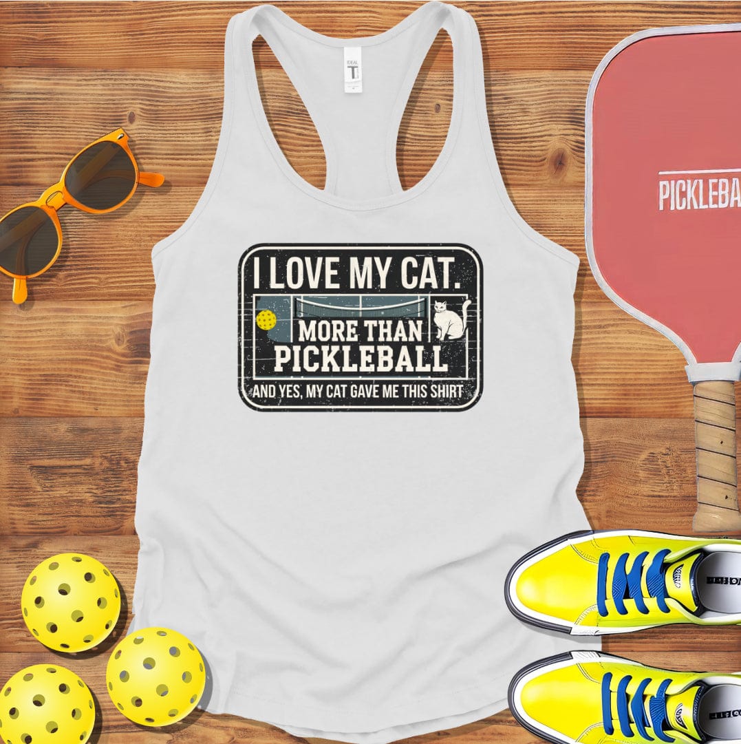 Cat Love Pickleball  Racerback Tank Top
