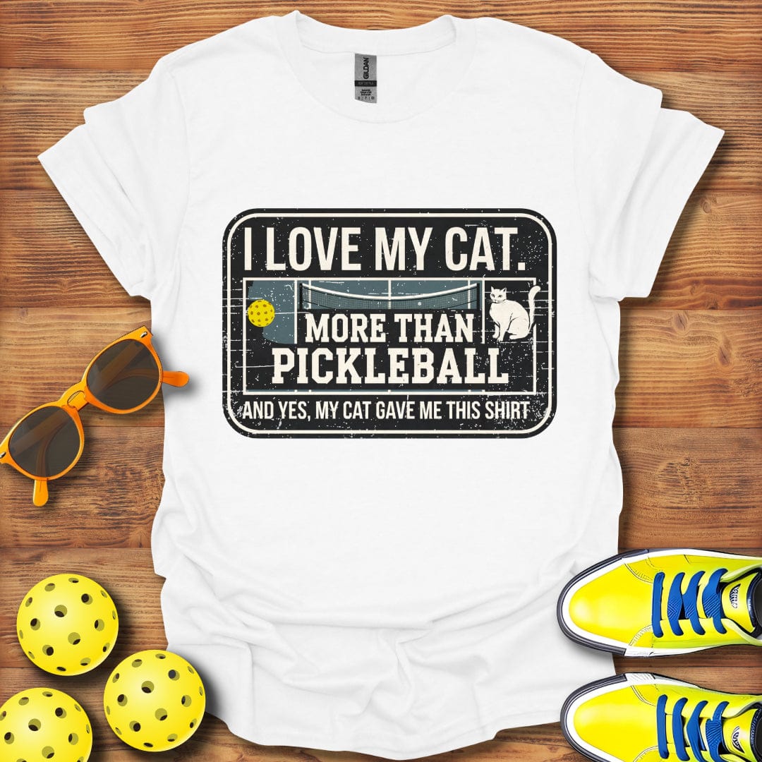 Distressed Cat Pickleball T-Shirt
